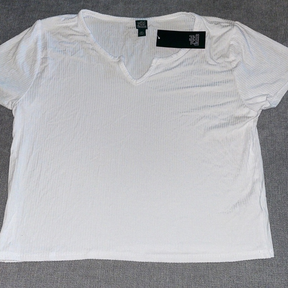 Wild Fable Women's Notched Ribbed Crop Top